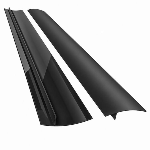 2 Pack Black Silicone Stove Gap Covers, Heat Resistant Oven Gap Filler Seals Gaps with Anti-Slip Mirror Base