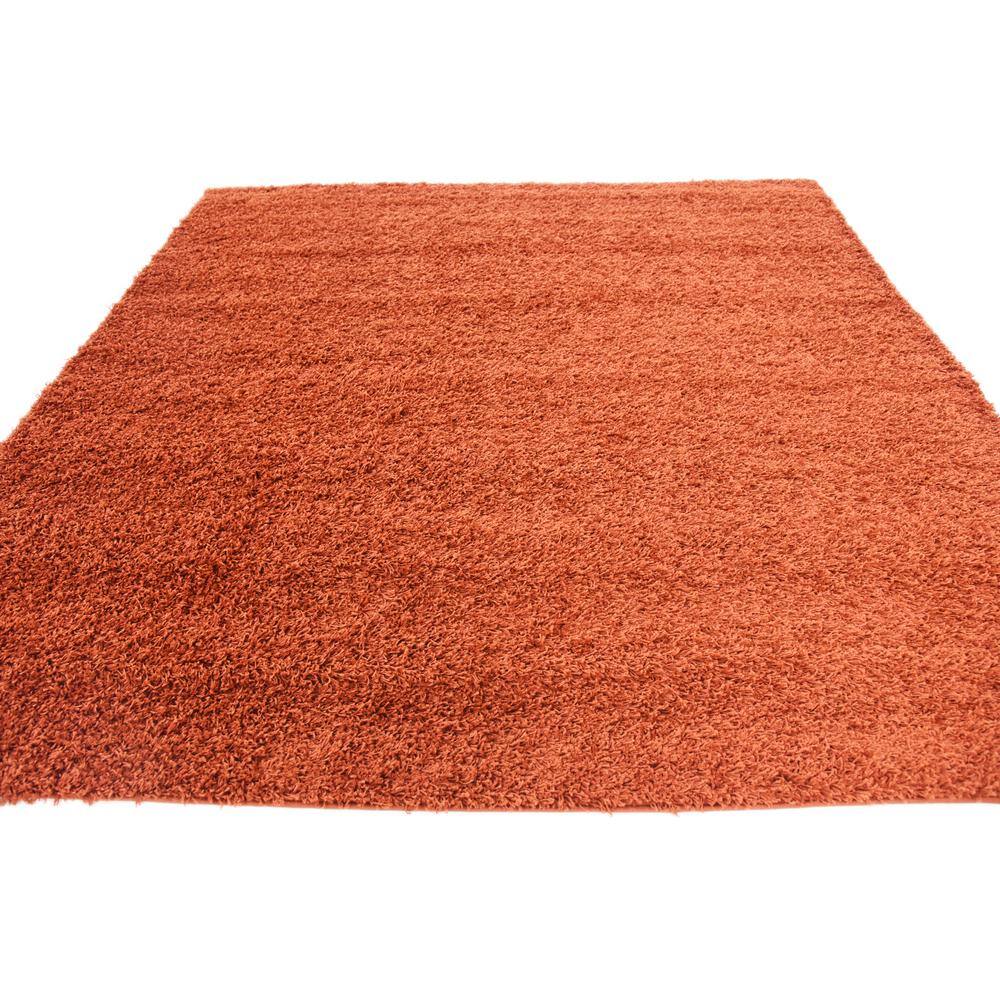 Kids' Playful Square Shag Rug in Vibrant Red-Orange