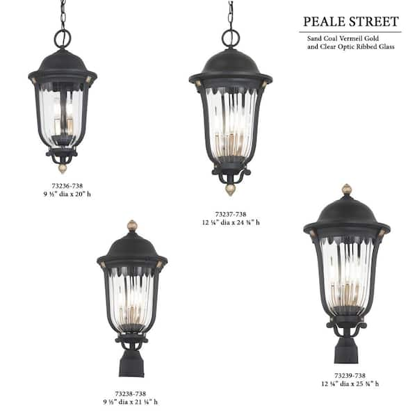 Minka Lavery Peale Street 3-Light Sand Black and Vermeil Gold