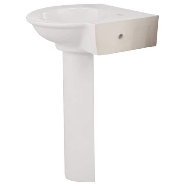Pegasus Evolution Corner Pedestal Combo Bathroom Sink in White
