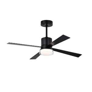 48 in. Smart Indoor Black Standard Ceiling Fan with Remote Bright Integrated LED and 6 Adjustable Wind Speeds