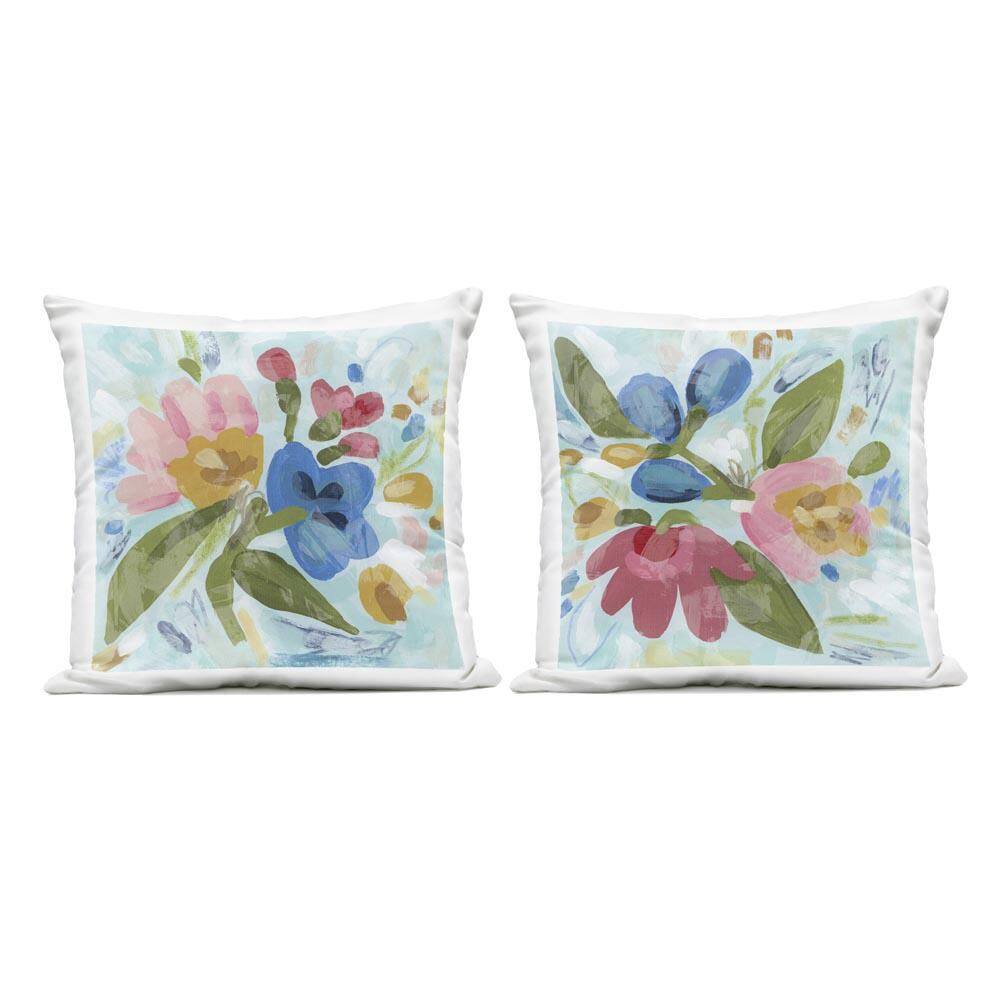 Eclectic Flower Bundles Multi-Color Square Outdoor Throw Pillow (Set of 2) price history on PriceWatchPro