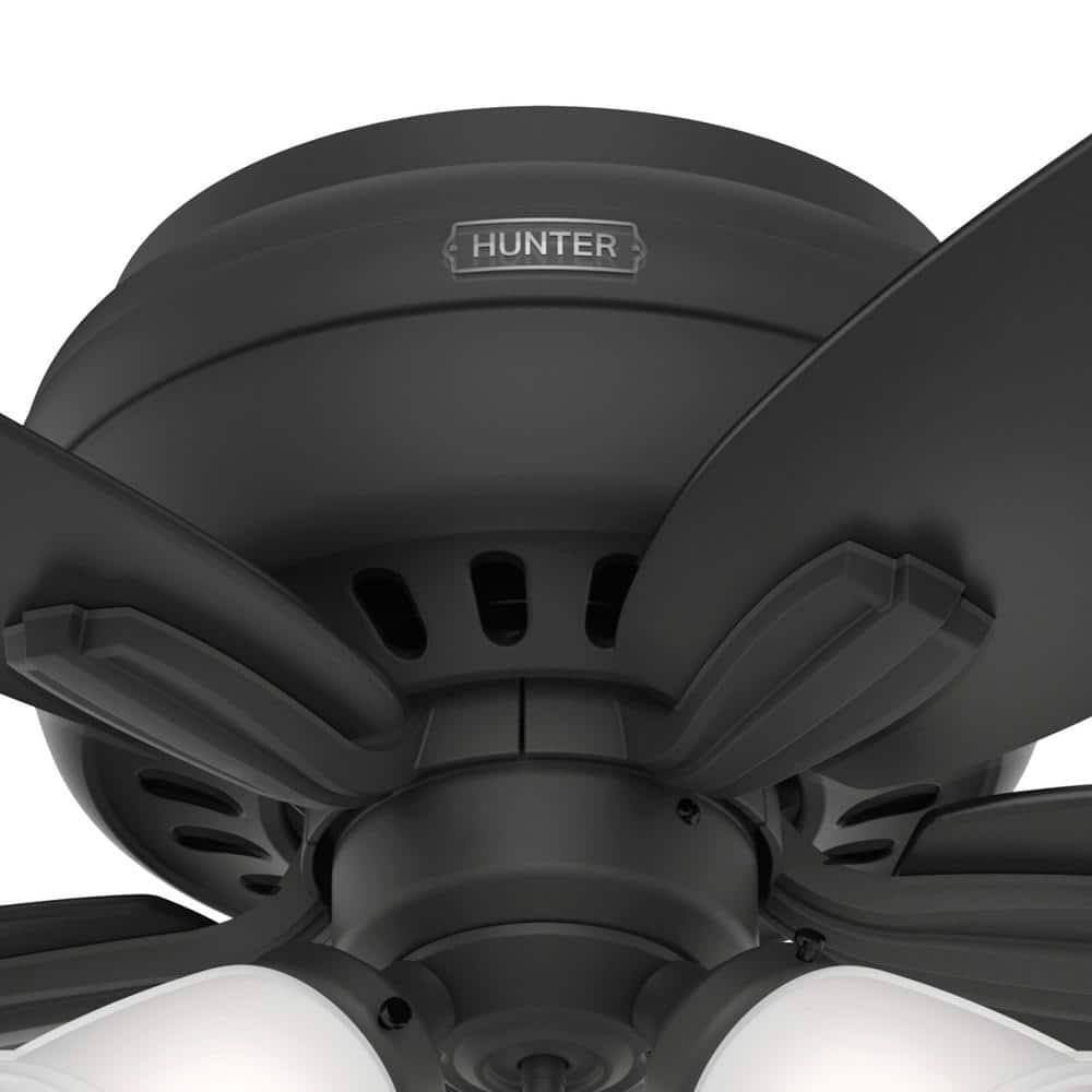 42" Matte Black Low Profile Ceiling Fan with LED Light