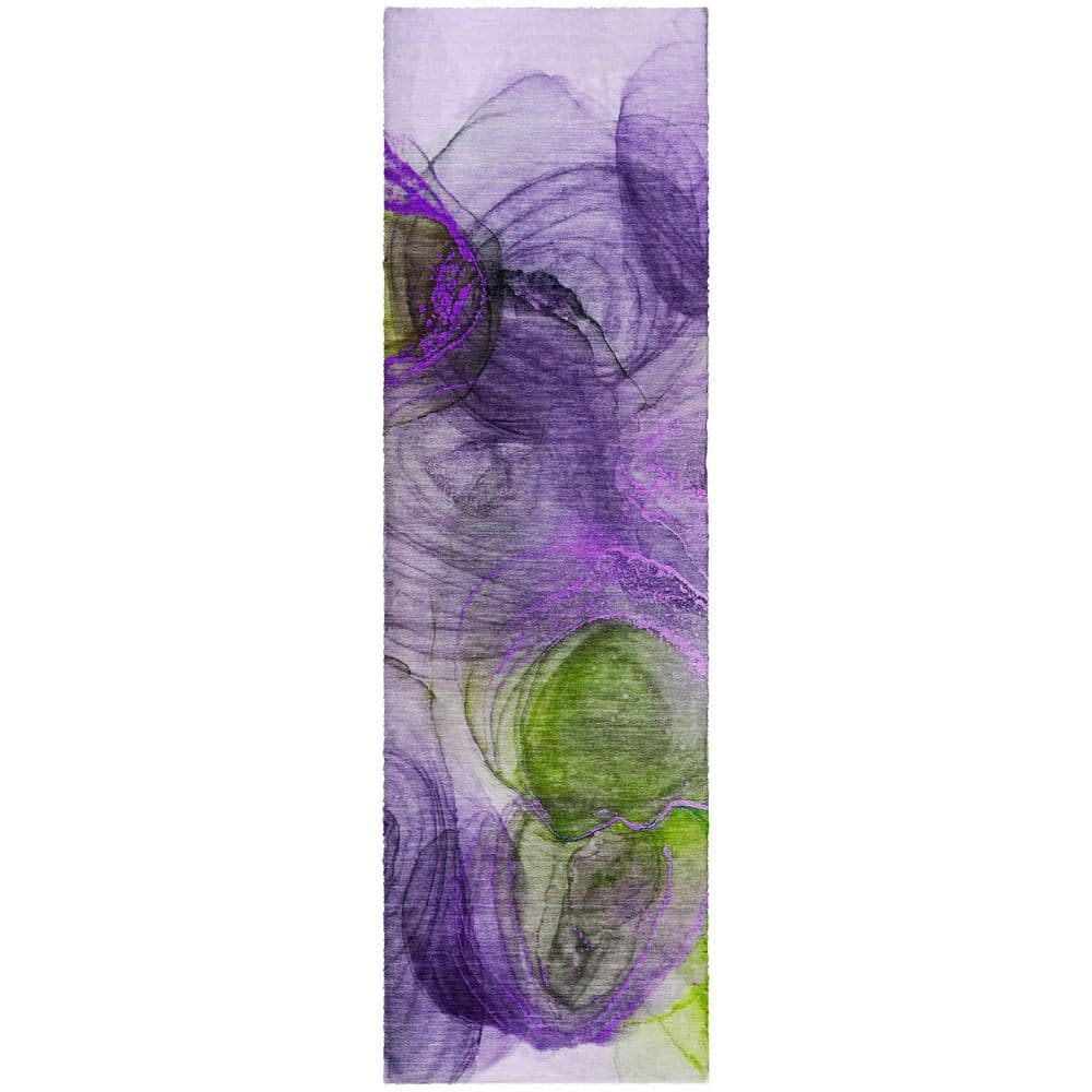 Dream Shag Premium Machine Washable Abstract ADS513 Purple 2 ft. x 7 ft. Runner Rug price history on PriceWatchPro