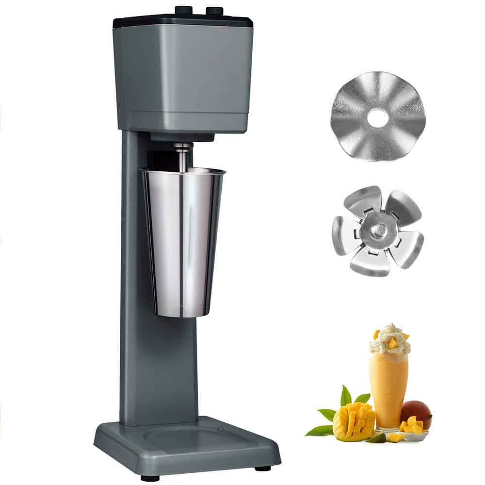375 W Commercial Milkshake Maker, Single Head Mixer Blender Machine, 3-Speed, 820 ml Stainless Steel Cup, Grey