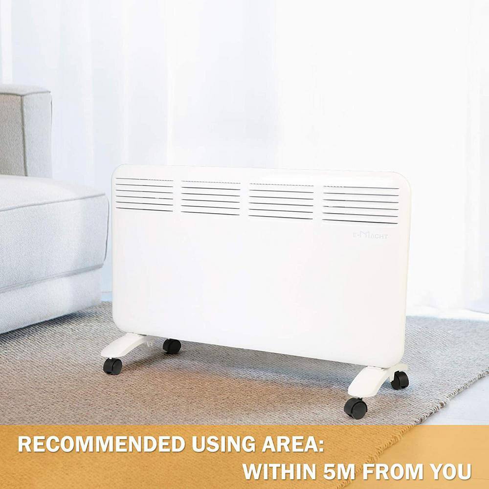 White 1500W Electric Convection Heater with Digital Thermostat