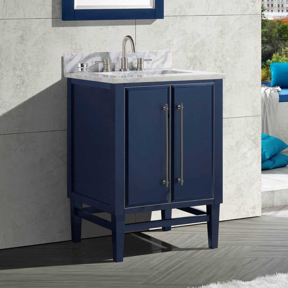 Mason 24" Navy Blue Solid Wood Single Vanity Cabinet