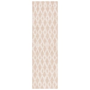 Abstract Beige/Ivory 2 ft. x 8 ft. Geometric Diamond Runner Rug