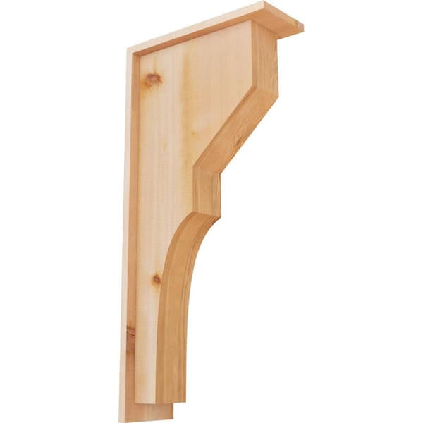 Ekena Millwork 5-1/2 in. x 14 in. x 30 in. Western Red Cedar Monterey Smooth Corbel with Backplate