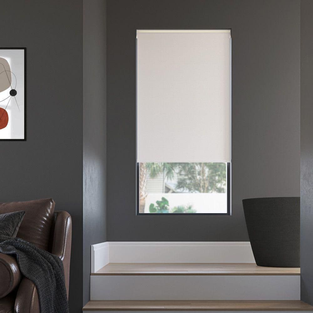 Langley White Cordless Blackout Fabric Roller Shade 45" x 72"