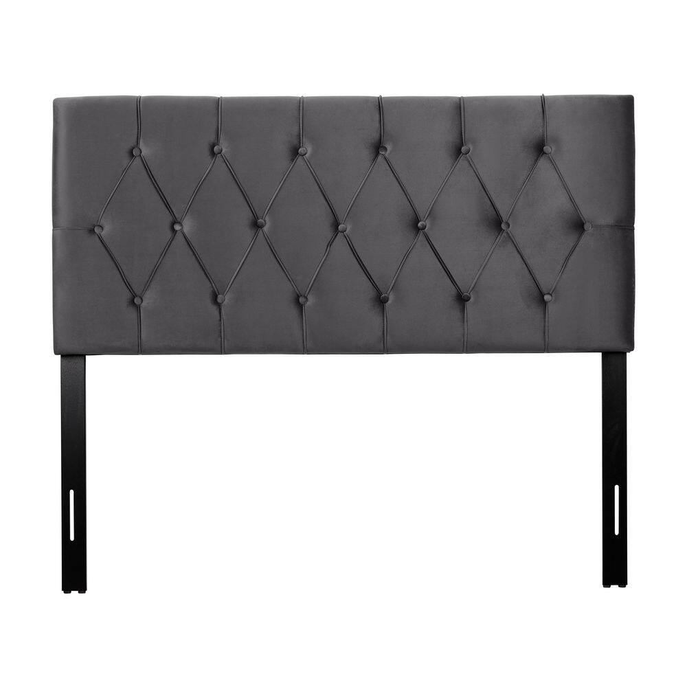 CorLiving Catalina Adjustable Dark Grey Full Upholstered Headboard with