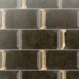 Lustre Beveled Antique Gold 3 in. x 6 in. Glass Wall Tile (10.4 sq. ft./Case)