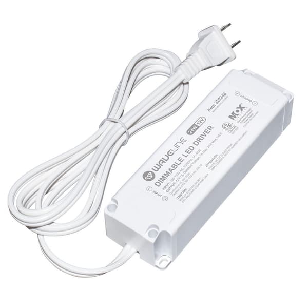 WaveLine White Dimmable Driver Power Supply, TRIAC Dimmer Switch Compatible for LED Lighting-12V, 24W