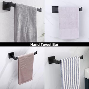 Bathroom 9 in. Wall Mounted Towel Bar Stainless Steel Hand Towel Bar Rustproof Towel Holder in Matte Black