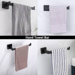 Bathroom 9 in. Wall Mounted Towel Bar Stainless Steel Hand Towel Bar Rustproof Towel Holder in Matte Black
