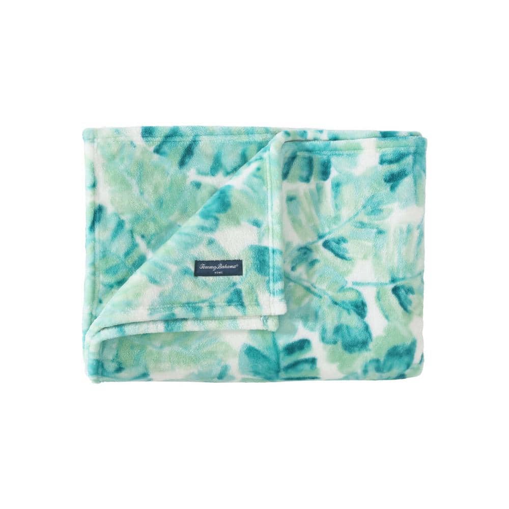 Weekend Green Tropical Plush Fleece Throw Blanket 50" x 70"
