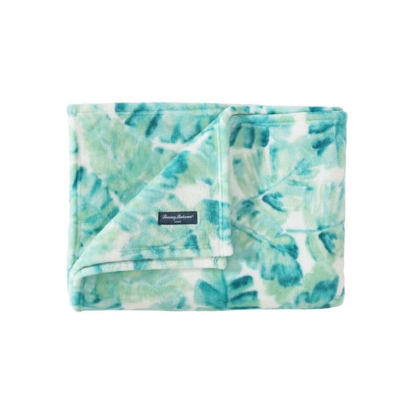 Tommy Bahama Weekend 1-Piece Green Ultra Soft Plush Fleece Throw Blanket