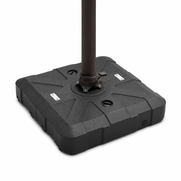 350 lb. Fillable Square HDPE Cantilever Patio Umbrella Base in Black for Outdoor Offset Umbrellas