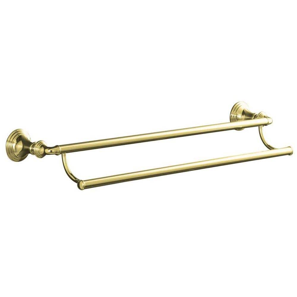 Devonshire 24 in. Double Towel Bar in Vibrant Polished Brass