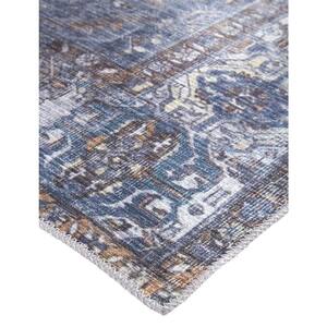 4 x 6 Blue and Ivory Floral Area Rug