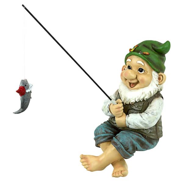 Design Toscano Gone Fishing Fisherman Boy Garden Statue, 43 cm