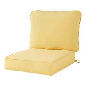 Solid Sunbeam 25 in. x 22 in. 2-Piece Deep Seating Outdoor Lounge Chair Cushion Set