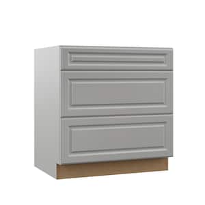 Designer Series Elgin Assembled 33x34.5x23.75 in. Pots and Pans Drawer Base Kitchen Cabinet in Heron Gray