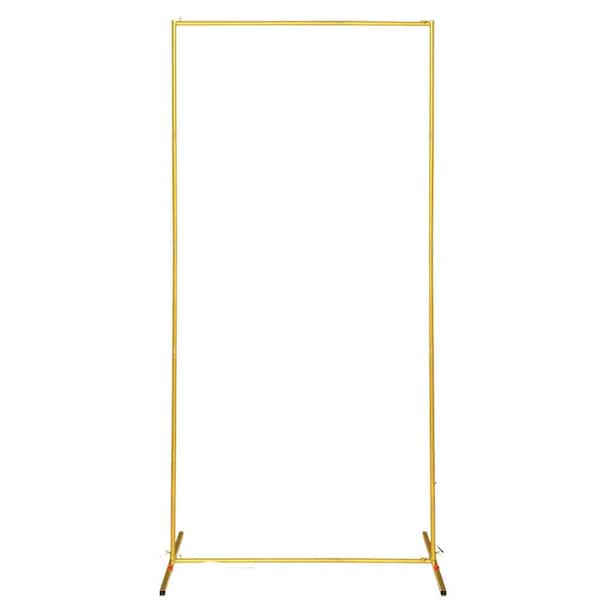 Metal Wedding Arch Arbor Backdrop Stand 6.6 x 3.3ft. Gold Square Frame for Party, Ceremony Decoration Easy Assembly