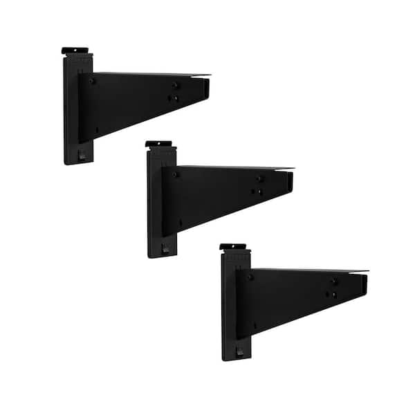 50 lb. Load Capacity Stealth Shelf Bracket in Black (3-Pack)