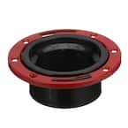 Fast Set 4 in. ABS Open Hub Spigot Toilet Flange with Metal Ring