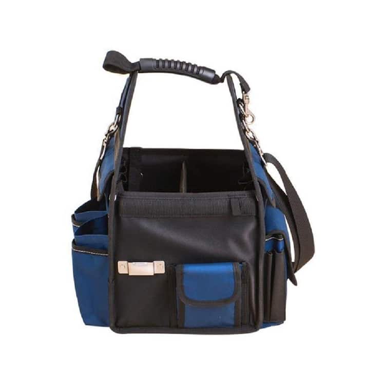 10 in. Open Electric Tool Bag in Black and Blue 10 in. Open Electric Tool Bag in Black and Blue