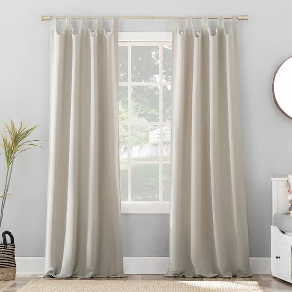 Sun Zero Gavin Energy Saving Pearl Polyester 40 in. W x 84 in. L Tab Top Blackout Curtain (Single Panel)