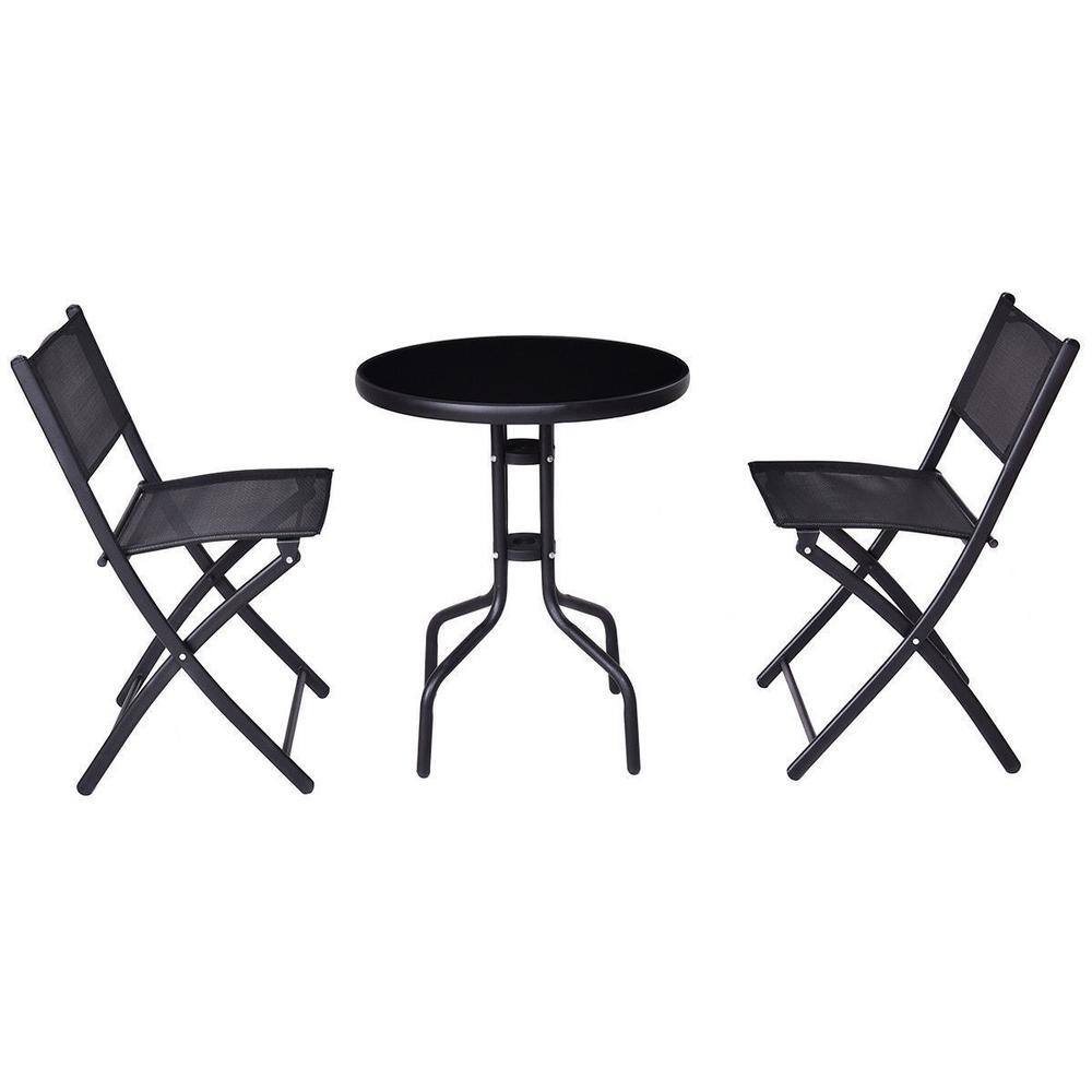 3-Piece Metal Folding Patio Conversation Set for Indoor and Outdoor price history on PriceWatchPro