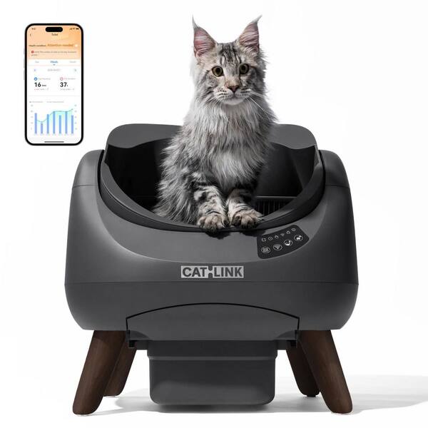 【K・Mercury】 CATLINK キャットリンク CL-01 CATLINK Open-X Black Open Top Automatic Self-Cleaning Litter Box
