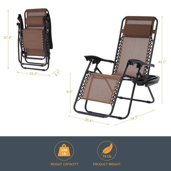 Soni Folding Zero Gravity Metal, Zero Gravity Chair Table Attachment