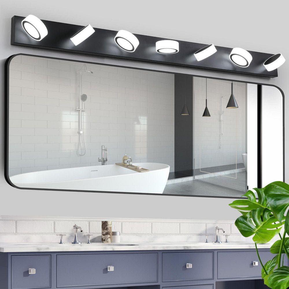 Modern 52 in. 7-Light Black LED Vanity Light Bar with Sleek Design for Mirror, Shower, and Bathroom Decor price history on PriceWatchPro