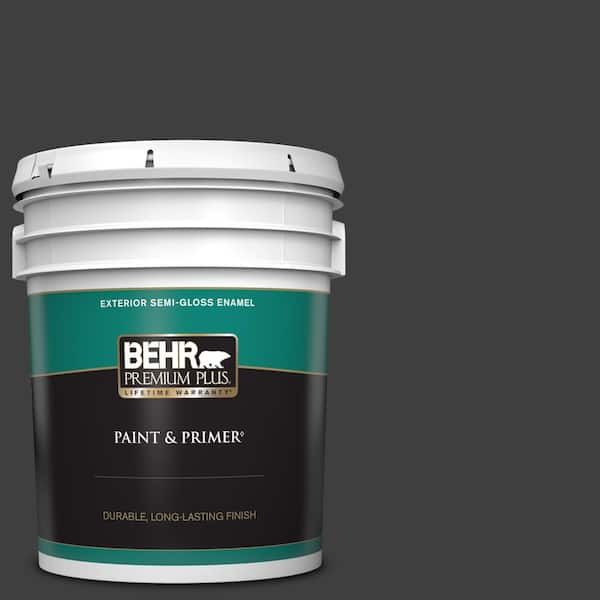 BEHR PREMIUM PLUS 5 gal. #770F-7 Beluga Semi-Gloss Enamel Exterior Paint & Primer