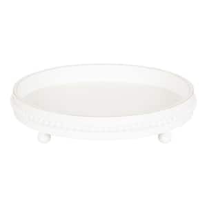 Strahm 16.00 in. W Round White Wood Decorative Tray