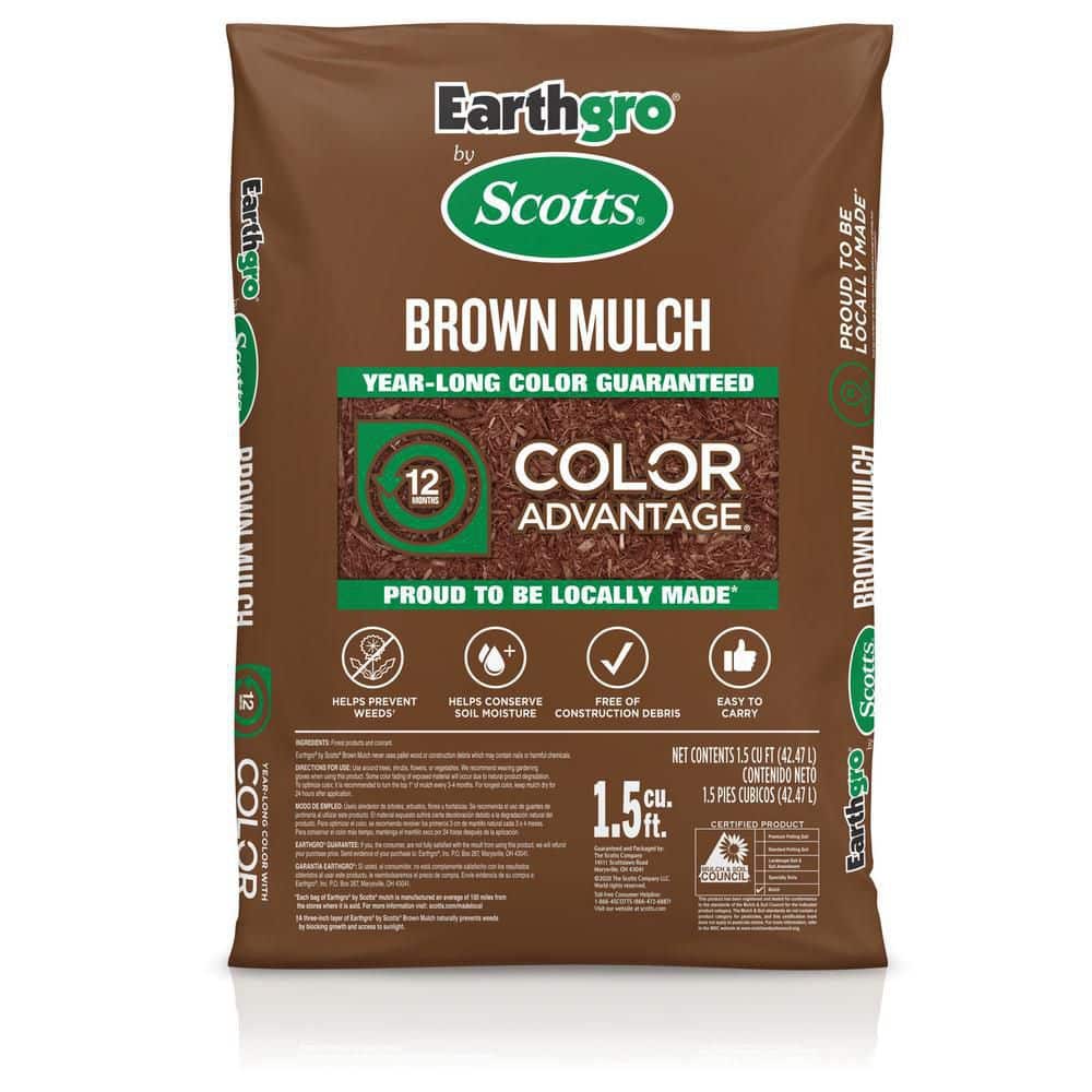 Earthgro 1.5 cu. ft. Brown Wood Shredded Bagged Mulch