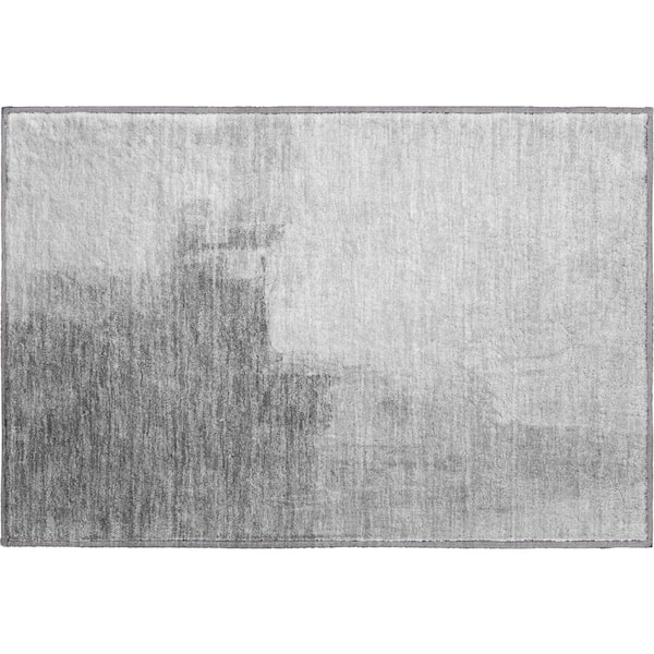 Mayfield Premium Machine Washable Abstract AMF1332 Silver 2 ft. x 3 ft. Area Rug