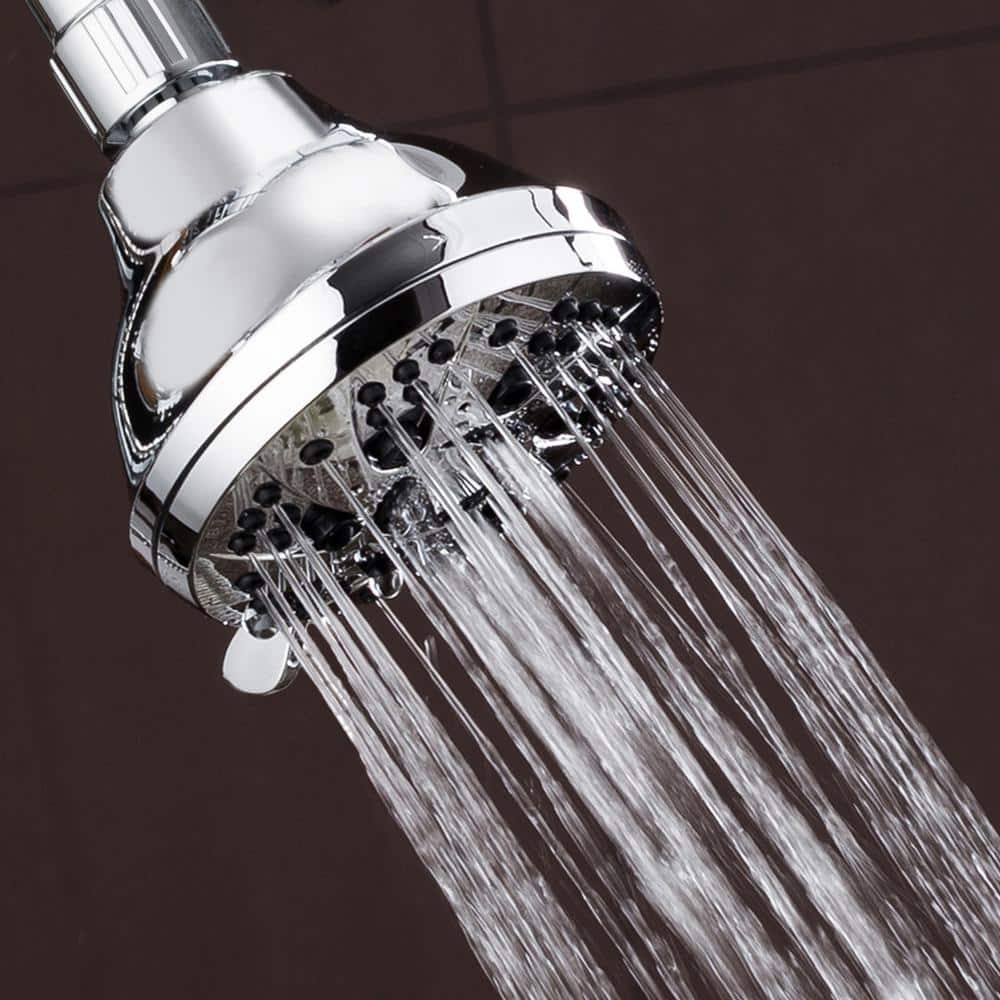 Chrome 6-Setting Wall Mounted Medium Shower Head
