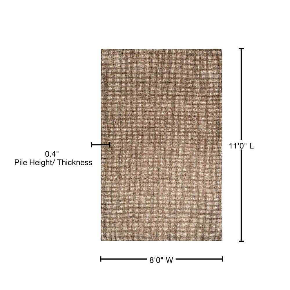Storm Brown and Beige Hand-Tufted Wool Area Rug 8' x 11'