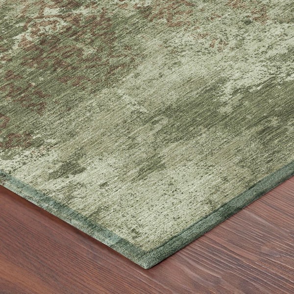 Chantille Machine Washable Indoor/Outdoor Abstract ACN2788 Olive 3 ft. x 4 ft. Area Rug