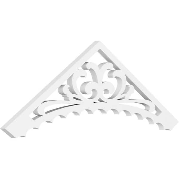 Ekena Millwork 1 in. x 36 in. x 12 in. (8/12) Pitch Genova Gable Pediment Architectural Grade PVC Moulding