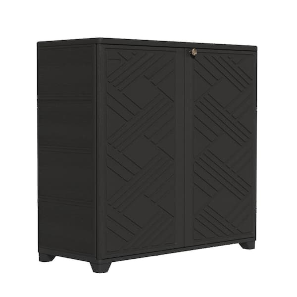 LOD PRODUCTS × 1SLOW PRODUCTS SO-DECK BK Decksplore Black Outdoor Storage Locker 34.3 in. x 15.1 in. x 33.5