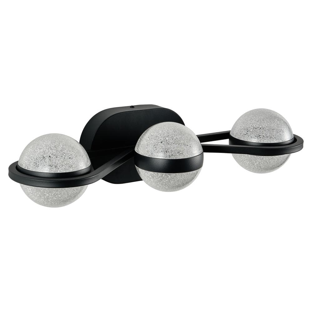 21 in. 3-Lights Black Vanity Lights, Wall Sconces with LED Crystal Sand Acrylic Shades, Energy Saving, Bathroom Fixture price history on PriceWatchPro