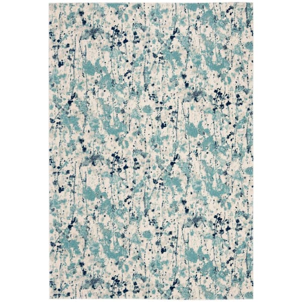 Evoke Ivory/Blue 8 ft. x 10 ft. Abstract Area Rug