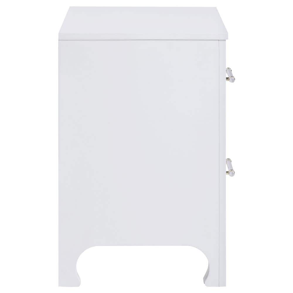 Anastasia Pearl White 2-Drawer Modern Nightstand
