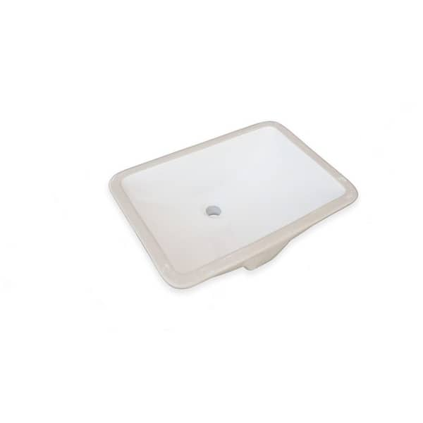 Wells Rhythm Series 21 in. Rectangular Undermount Single Bowl Bathroom Sink in White