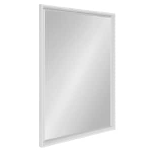 Calder 23.5 in. W x 35.5 in. H Framed Rectangular Beveled Edge Bathroom Vanity Mirror in White